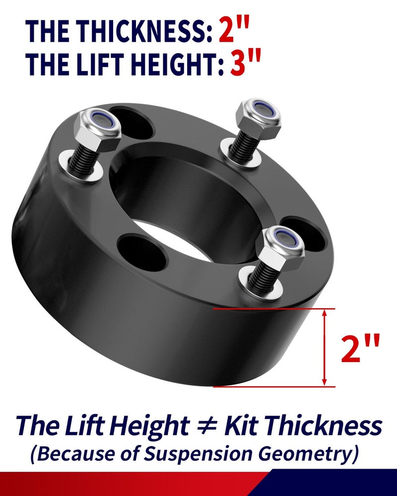 FLYCLE 3 inch Front Leveling Lift Kits for 2004-2026 F150 2WD 4WD, 3'' Forged Front Strut Spacers Compatible with F150 - Image 2